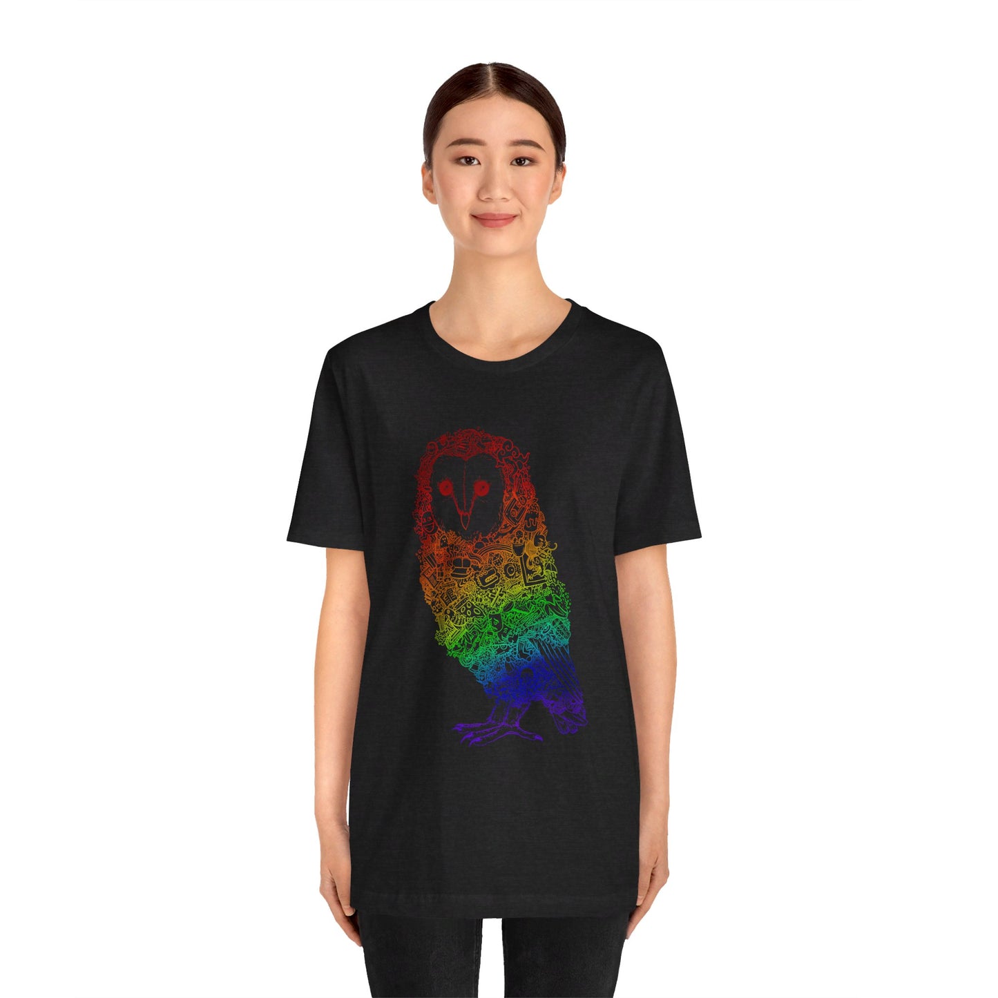 Bird of Play, Owl T-shirt, Owl Gift, Unisex Jersey Short Sleeve Tee