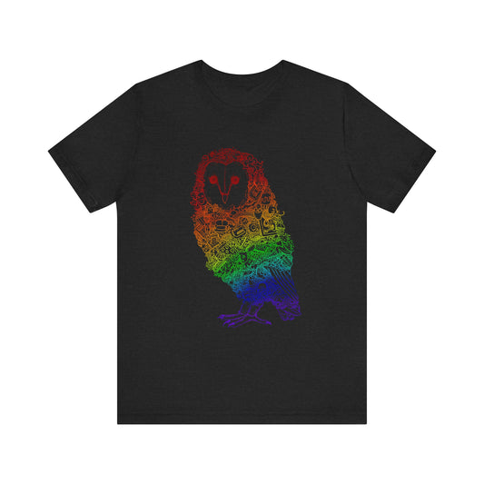 Bird of Play, Owl T-shirt, Owl Gift, Unisex Jersey Short Sleeve Tee
